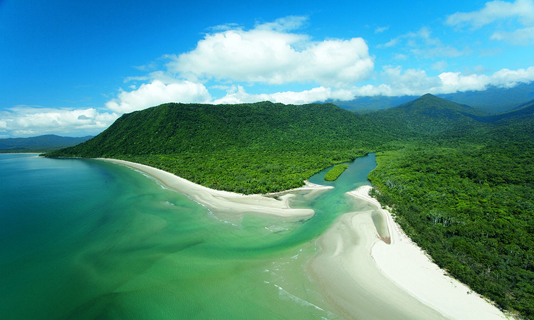Aerial Daintree coastline