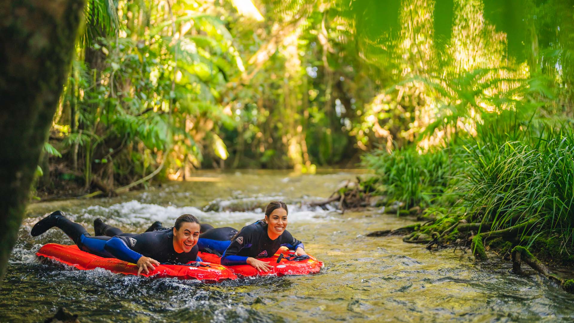 Back Country Couple floatig down small rapid River Drift Experience