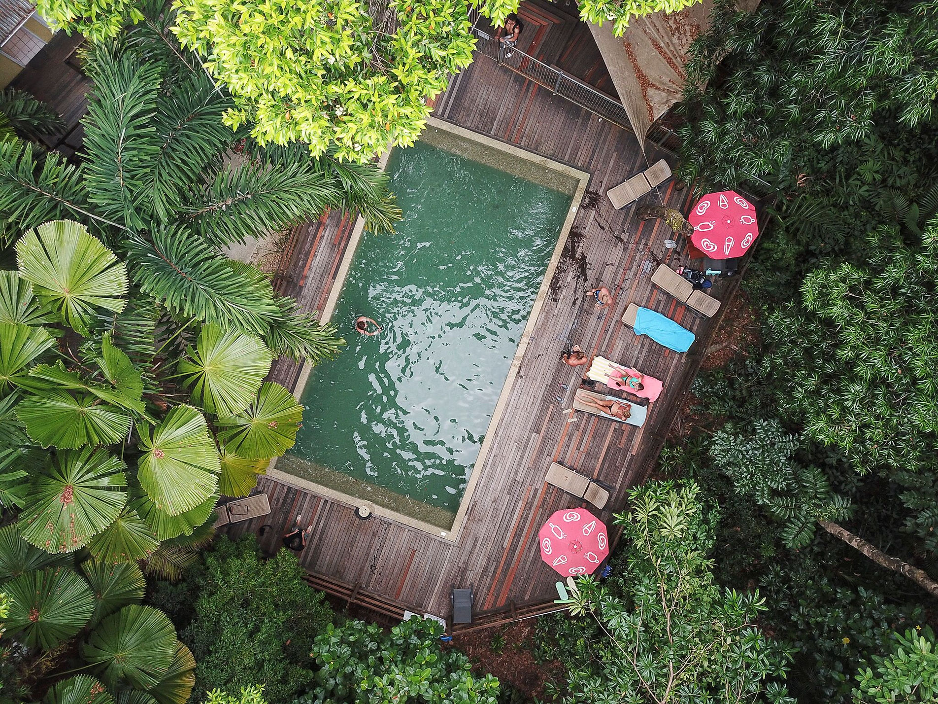 Swimming Pool Aerial – Cape Trib Beach House